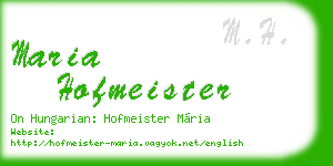 maria hofmeister business card